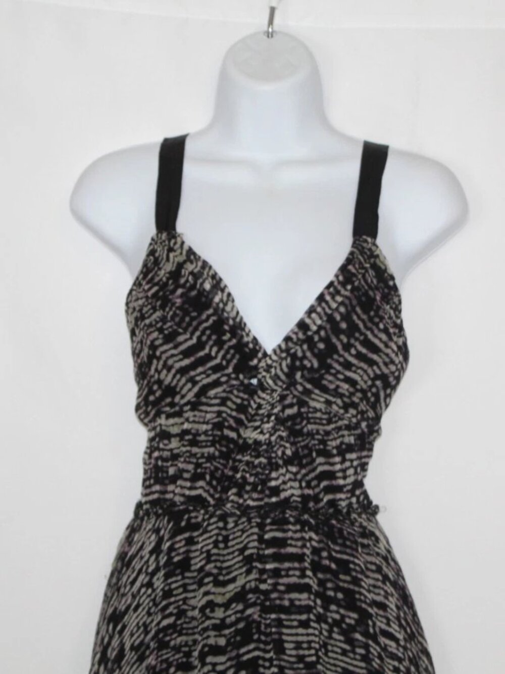 Vintage 90s DKNY silk fairy hem dress striped v-neck grunge fairy grunge flowy - Picture 2 of 15